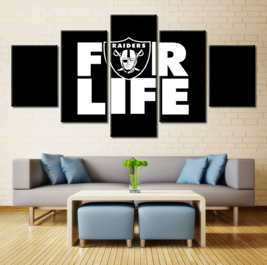 Oakland Raiders Head Portrait Fr Life – Abnstract Canvas Wall Art