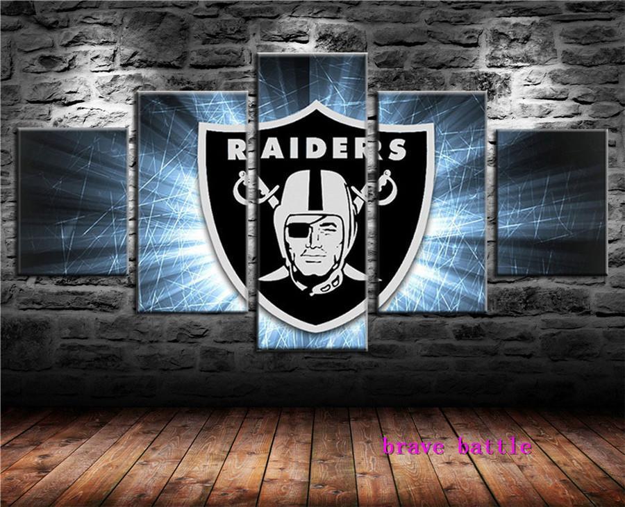 Oakland Raiders Logo Poster Football Canvas Wall Art