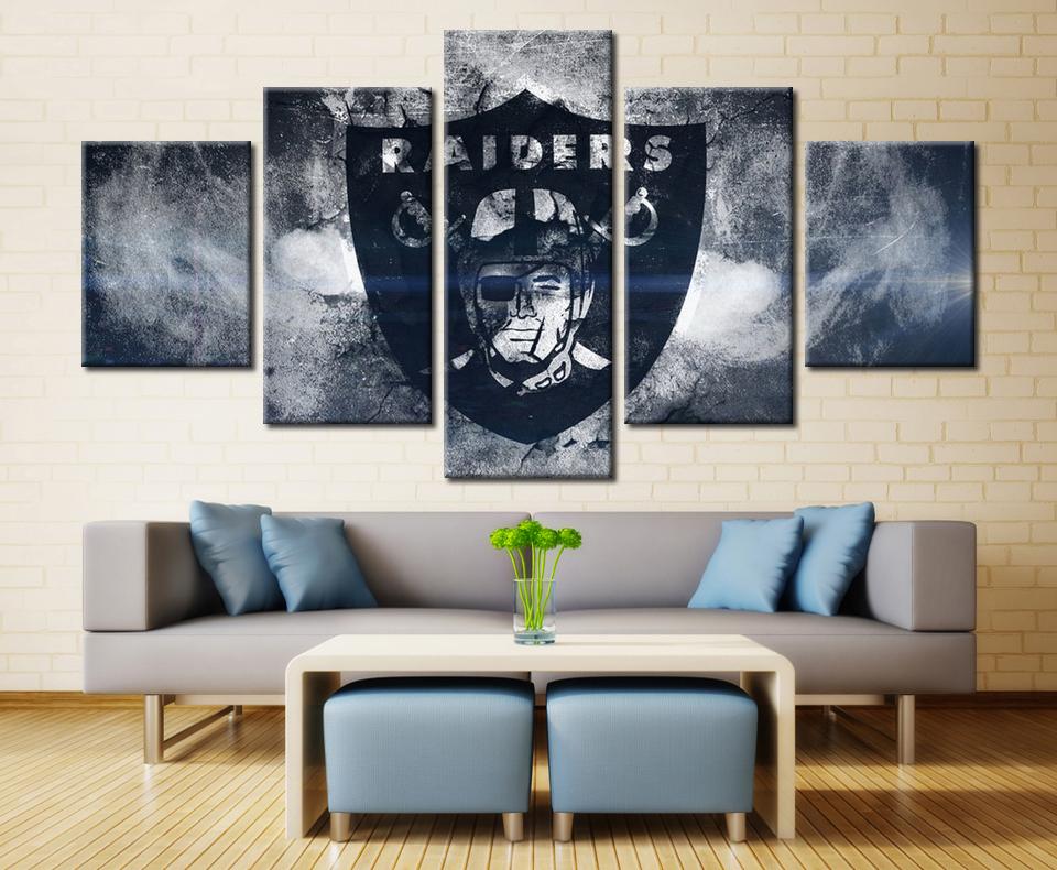 Oakland Raiders Modern Abstract Football Sport Canvas Wall Art