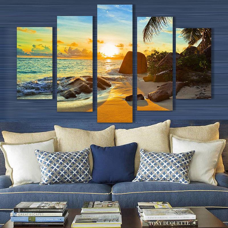 Ocean Beach Sunset – Nature Canvas Wall Art