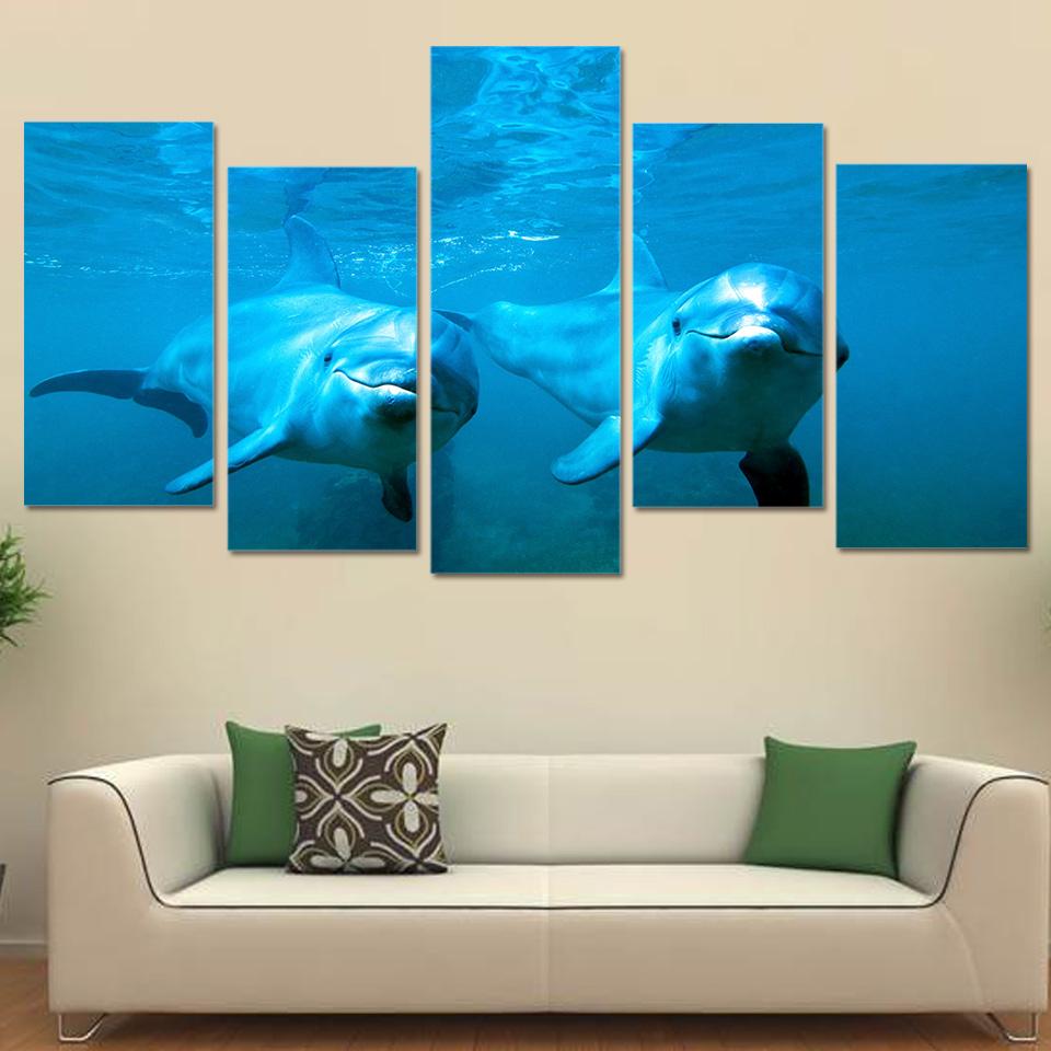 Ocean Dolphins – Animal Canvas Wall Art