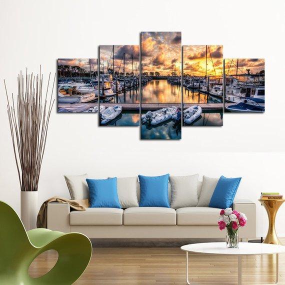 Ocean Fishing Sunset – Fishing Canvas Wall Art