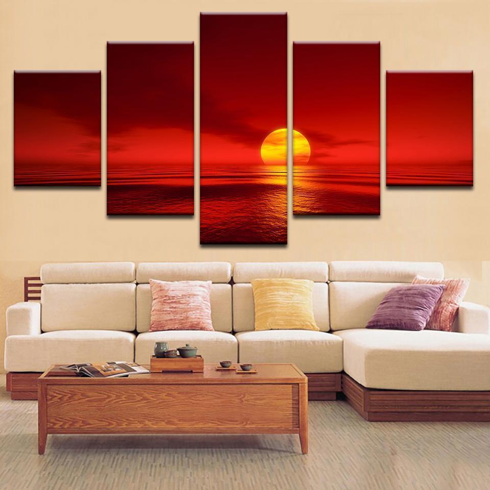 Ocean Sunset Over The Horizon – Nature Canvas Wall Art