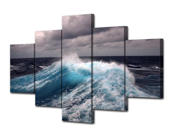 Ocean Waves With Storm Clouds Room D??Cor – Nature Canvas Wall Art
