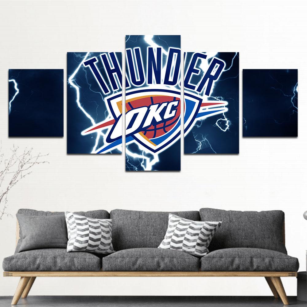 Okc Thunder Basketball Sport Canvas Wall Art