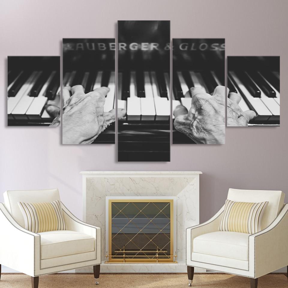 Old Man Plays The Piano – Music Canvas Wall Art