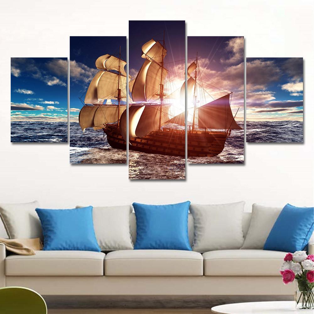 Old Sailing Ship – Space Canvas Wall Art