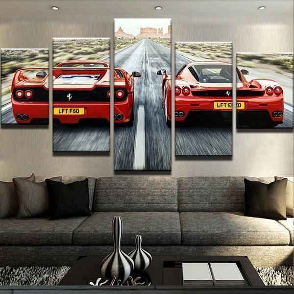 Old Vs New Ferrari – Automative Canvas Wall Art