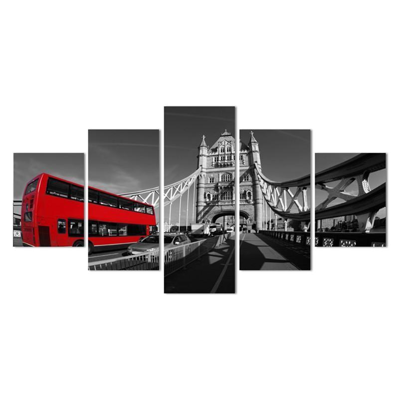 On London Bus Landscape – Automative Canvas Wall Art