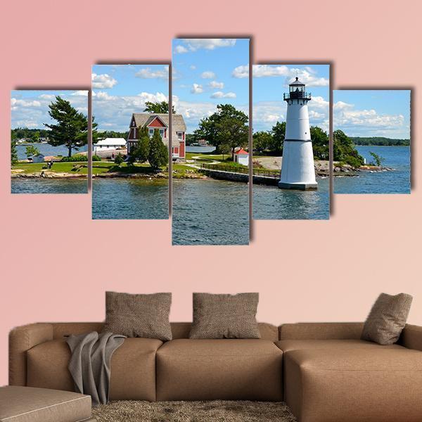 One Island In Thousand Islands Region In Fall Of New York State – Nature Canvas Wall Art