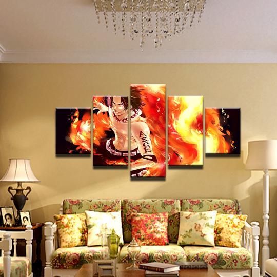 One Piece Ace Tattoo – Anime Canvas Wall Art