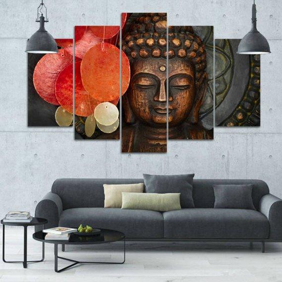 Orange Buddha 2 – Religion Canvas Wall Art