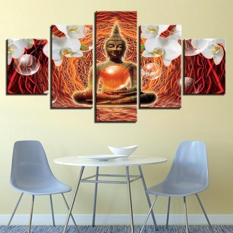 Orchid Buddha – Religion Canvas Wall Art