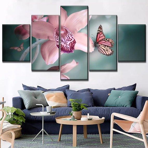 Orchid Butterfly – Nature Canvas Wall Art