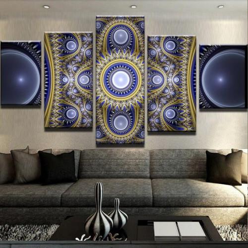 Ornate Blue Fractals – Abstract Canvas Wall Art