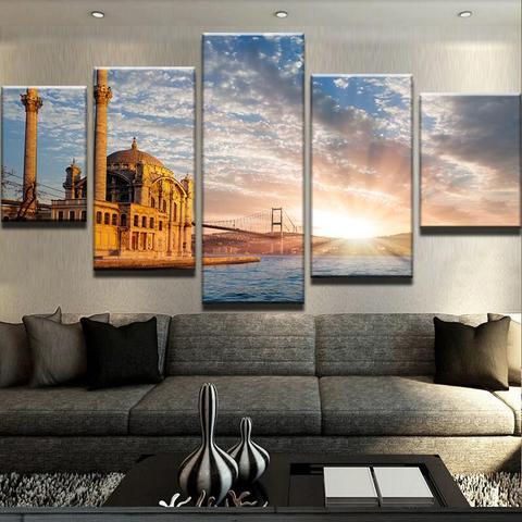 Ortakoy Mosque &Amp; Bosphorus Bridge – Nature Canvas Wall Art