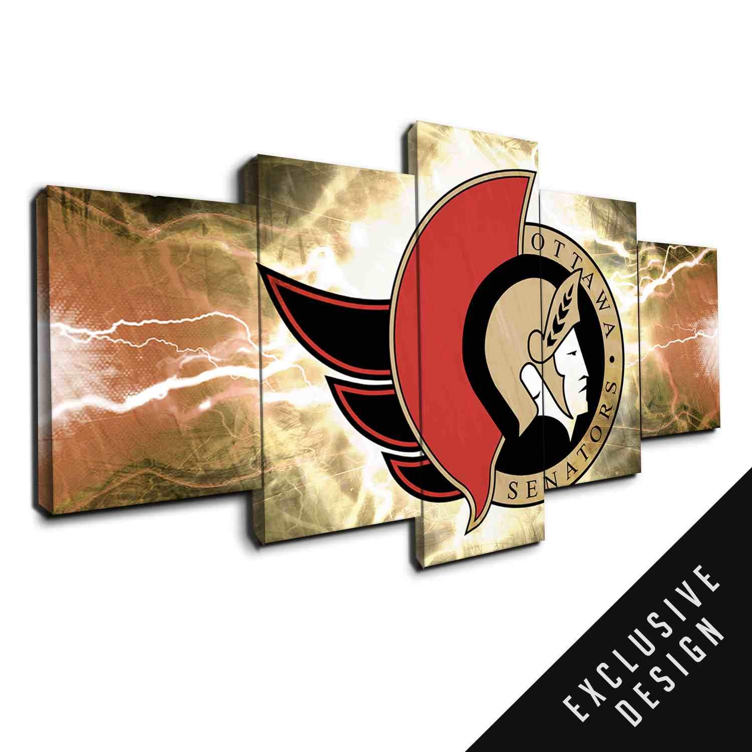 Ottawa Senators NHL Team Thunderbolt – Sport Canvas Wall Art