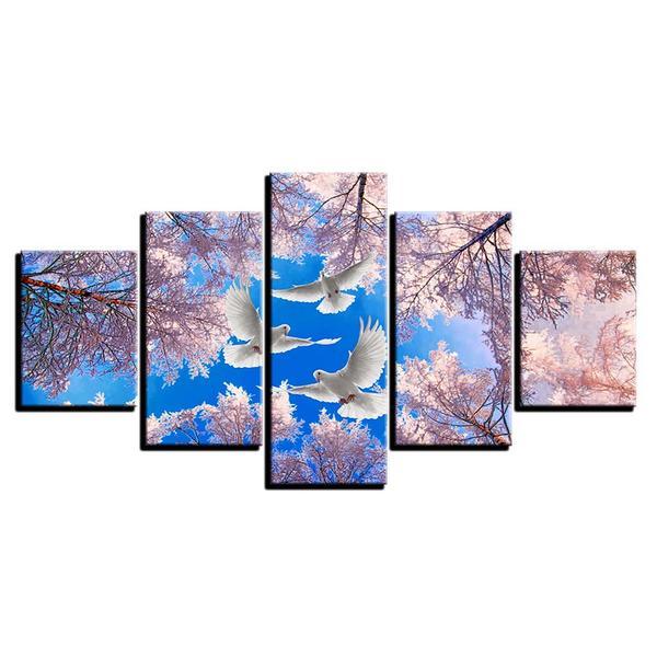 Ove Bird Cherry Blossom – Animal Canvas Wall Art