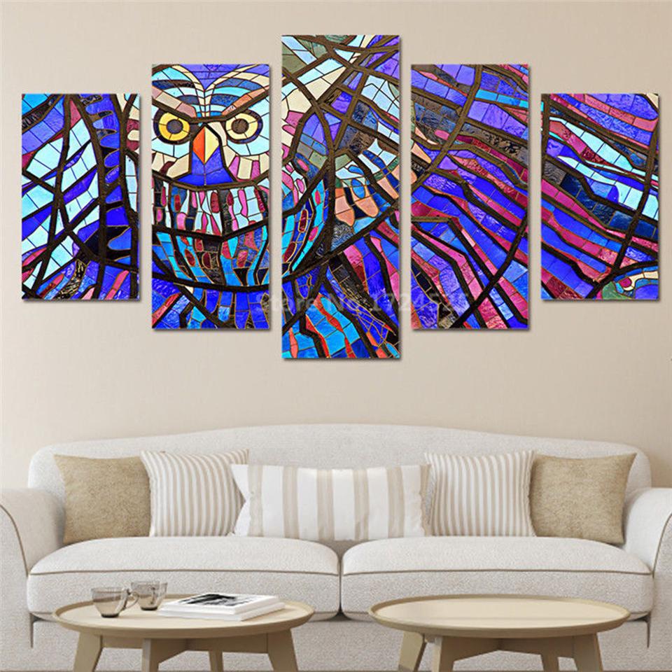 Owl Cartoon – Abstract Animal Canvas Wall Art