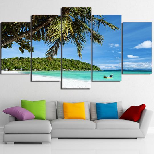 Palm Tree On Tropical Beach – Ocean Canvas Wall Art