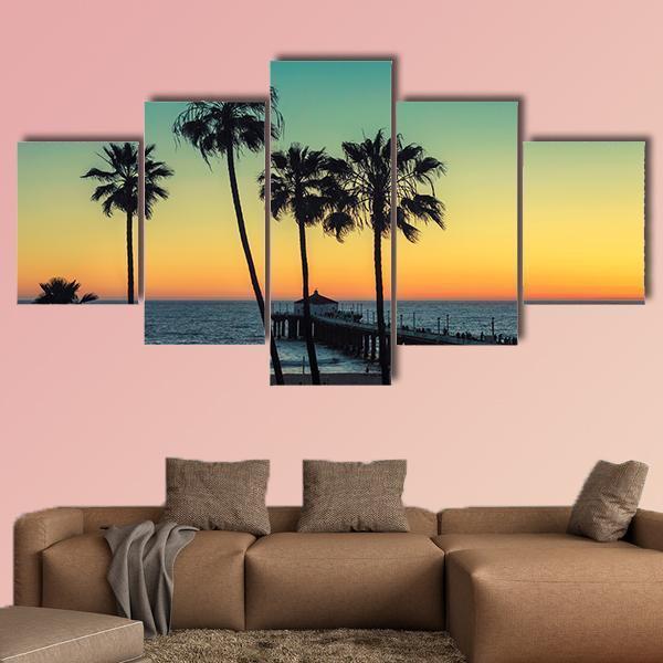 Palm Trees At California Beach – Nature Canvas Wall Art