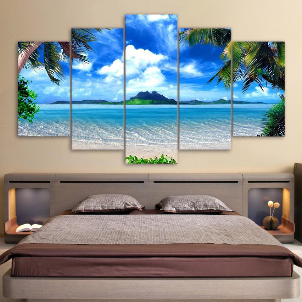 Palm Trees At The Beach – Beach Canvas Wall Art