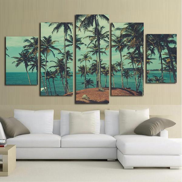 Palm Trees Beach Ocean Sea – Ocean Canvas Wall Art