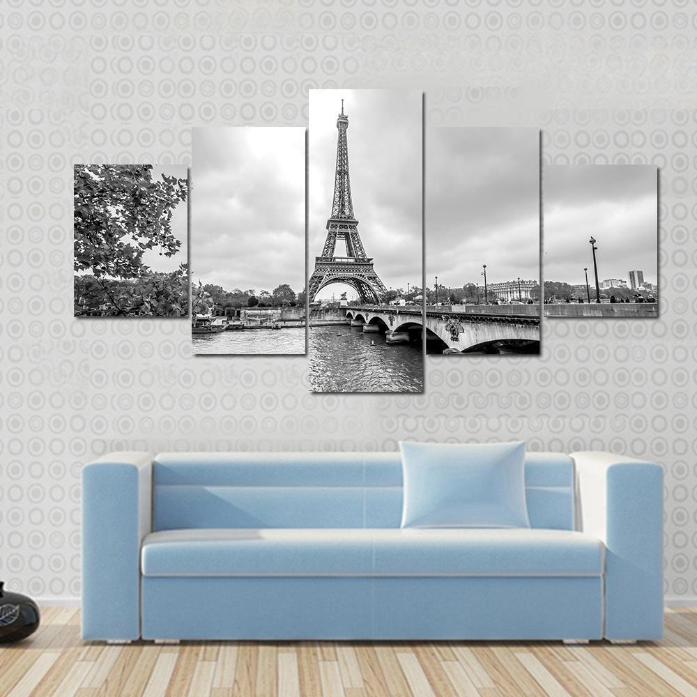 Paris Eiffel Tower From Seine – Nature Canvas Wall Art