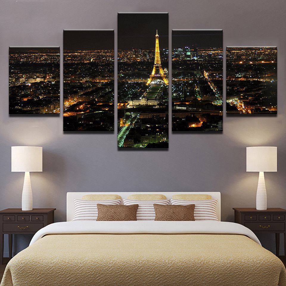 Paris Night City Eiffel Tower – Nature Canvas Wall Art
