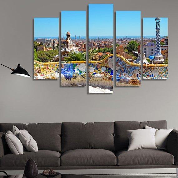 Park Guell In Barcelona Spain – Nature Canvas Wall Art