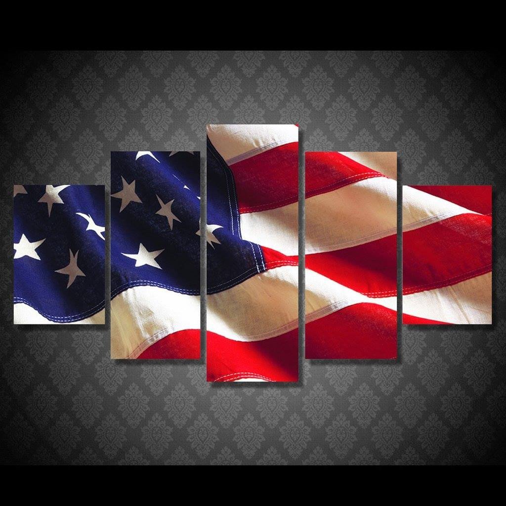 Patriotic American Flag – Abstract Canvas Wall Art