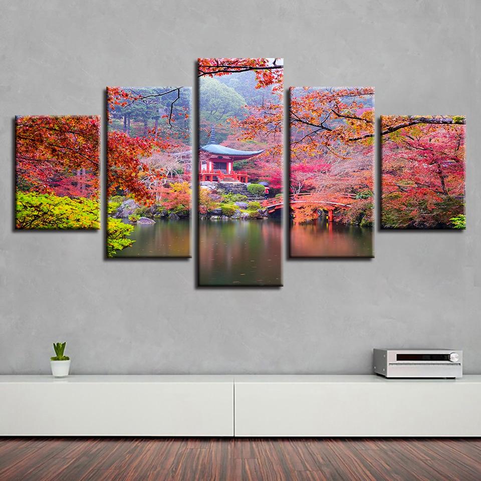 Pavilion Tree Lake – Nature Canvas Wall Art