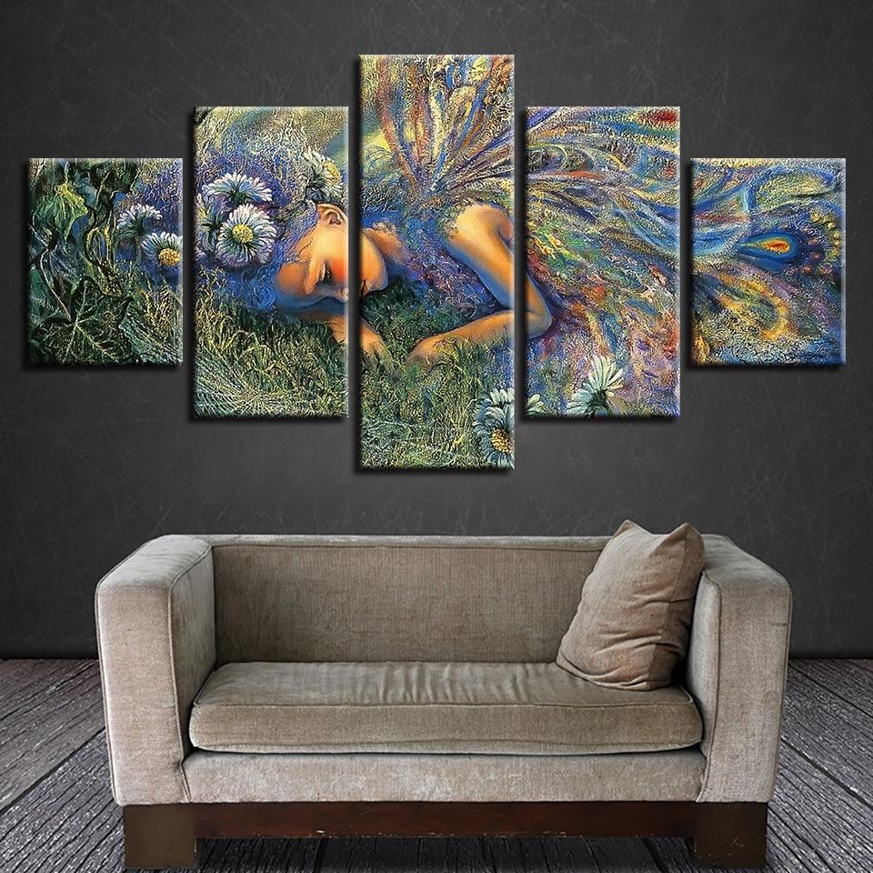 Peacock Girl – Abstract Canvas Wall Art