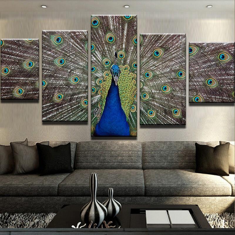 Peacock Show – Animal Canvas Wall Art