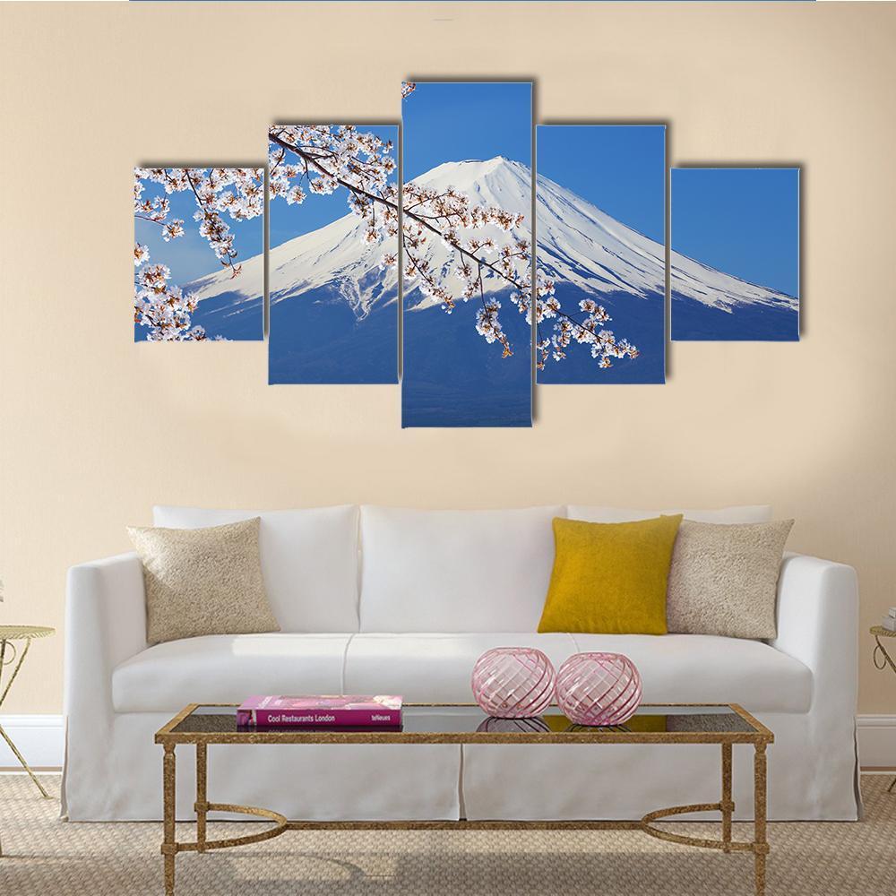 Peak Of Mount Fuji With Cherry Blossom – Nature Canvas Wall Art
