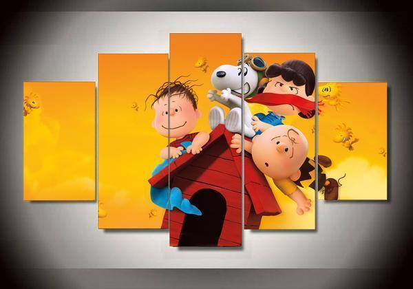 Peanuts – Snoopy – The Peanuts Gang In Christmas 4 – Cartoon Canvas Wall Art