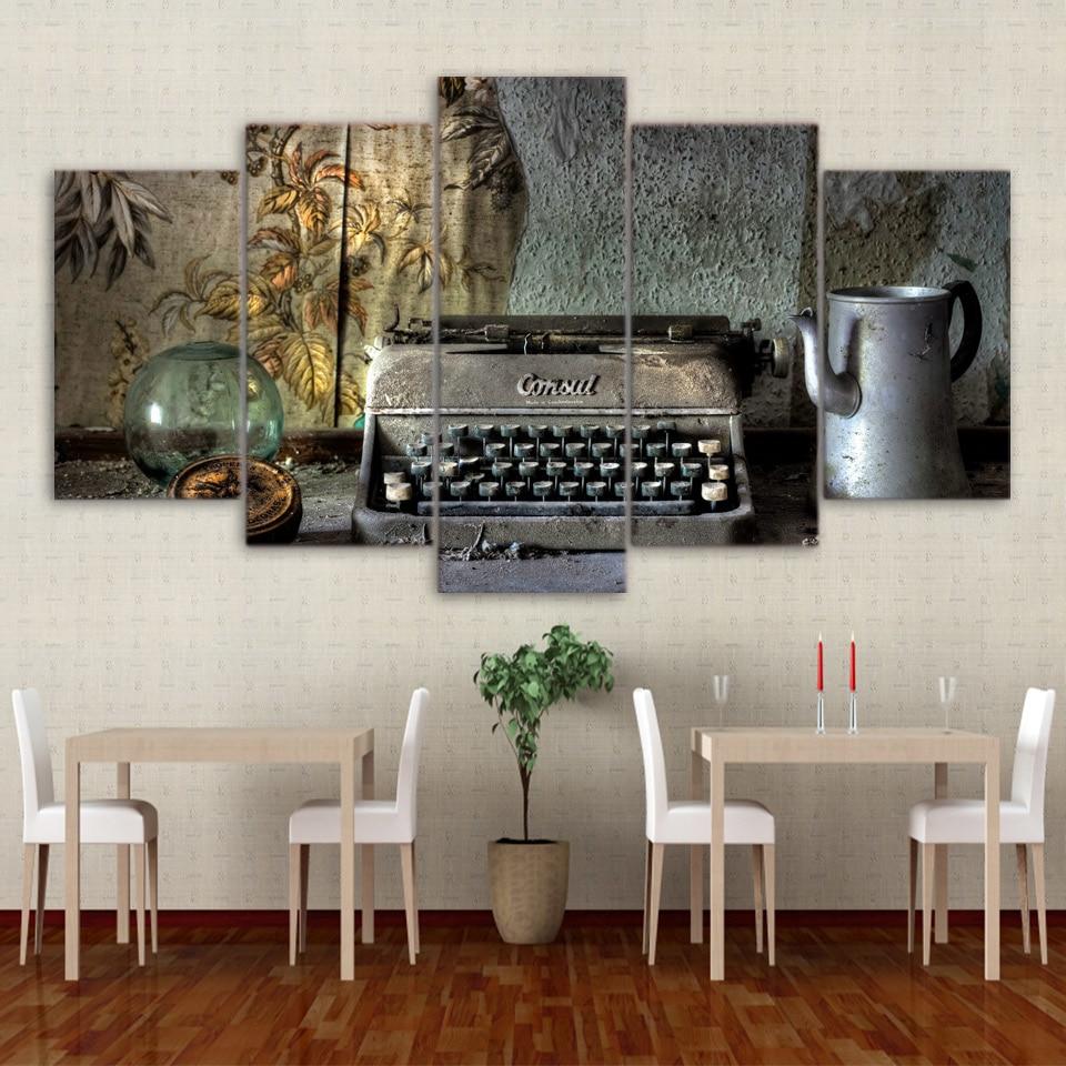 Pechatnaya Mashinka Mrak Fon Abstract Canvas Wall Art
