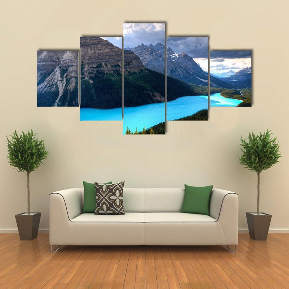 Peyto Lake At Canadian Rockies – Nature Canvas Wall Art