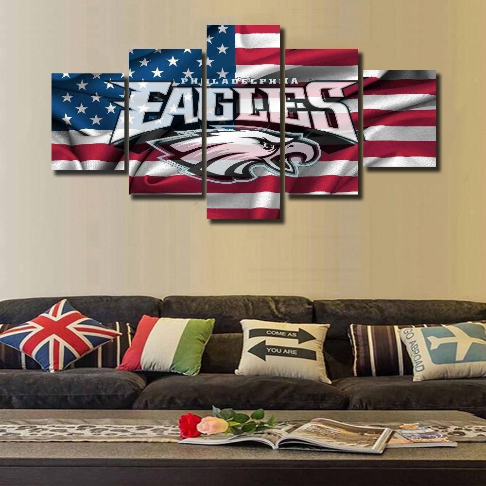 Philadelphia Eagles Logo Football – Canvas Wall Art