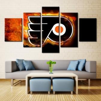 Philadelphia Flyers NHL Team Fire – Sport Canvas Wall Art
