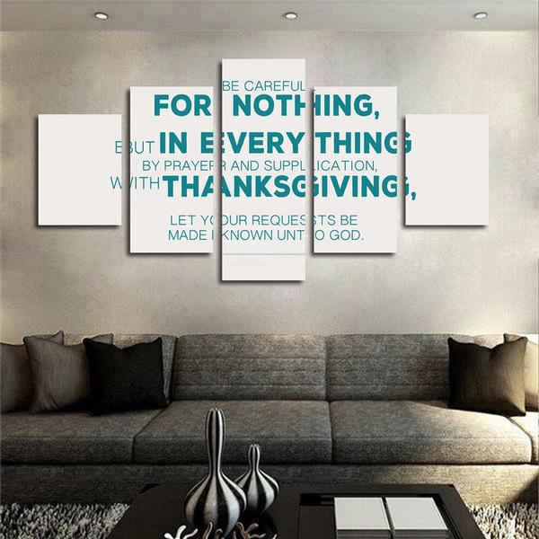 Philippians 4:8 ‘Be Careful For Nothing; But In Everything By Prayer’ Bible Verse – Religion Canvas Wall Art