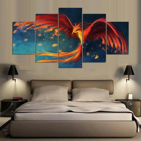 Phoenix Mythical Bird 1 – Abstract Animal Canvas Wall Art