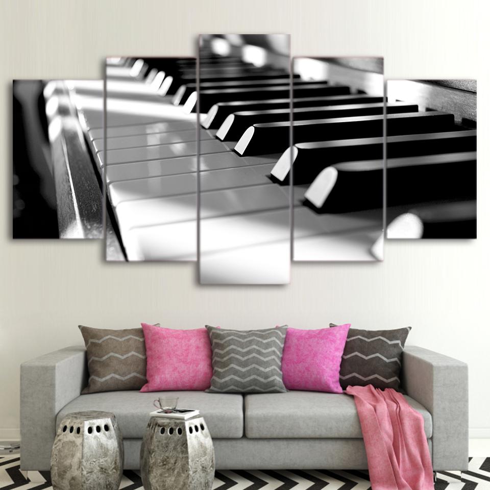 Piano Keys Black And White – Music Canvas Wall Art