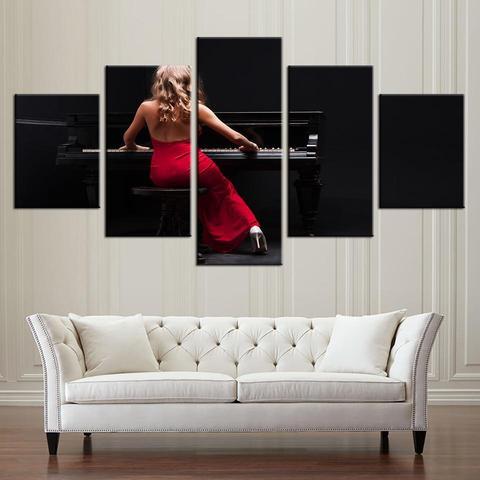 Piano Lady – Music Canvas Wall Art