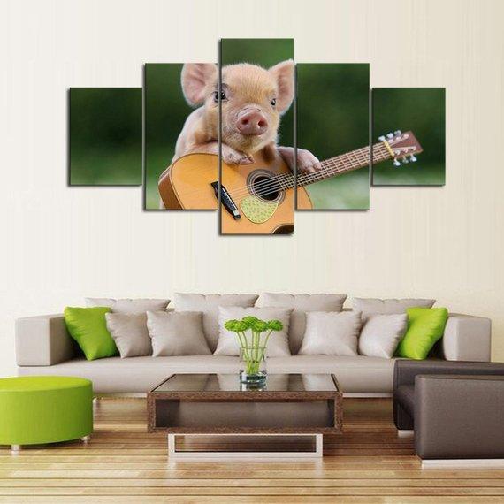Pickin Piggy – Animal Canvas Wall Art