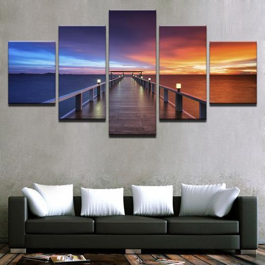 Pier At Sunset – Nature Canvas Wall Art