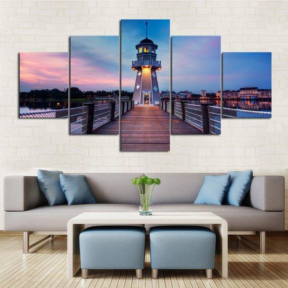 Pier Lighthouse – Nature Canvas Wall Art