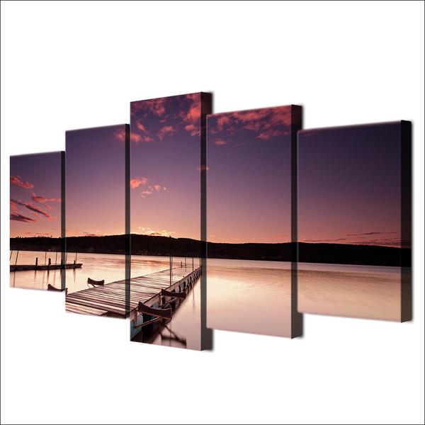 Pier Painting Wood Dock – Nature Canvas Wall Art