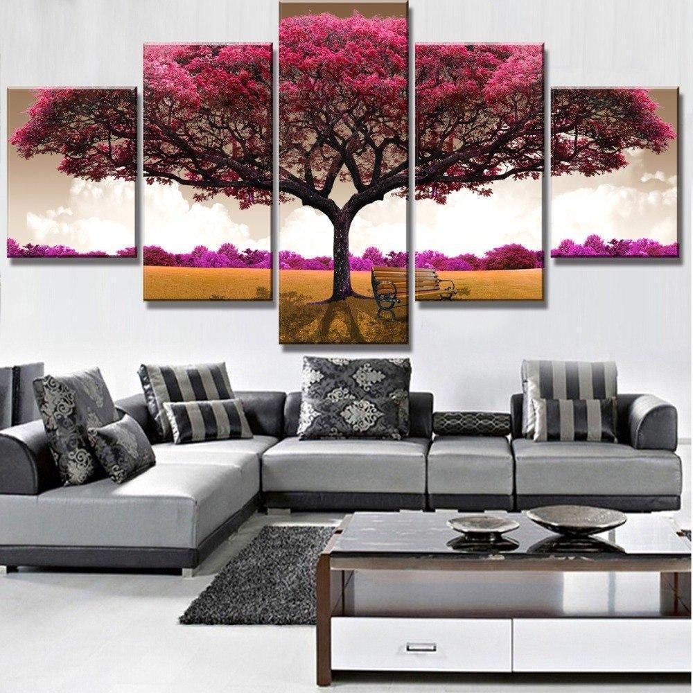 Pink Big Tree Posters – Nature Canvas Wall Art