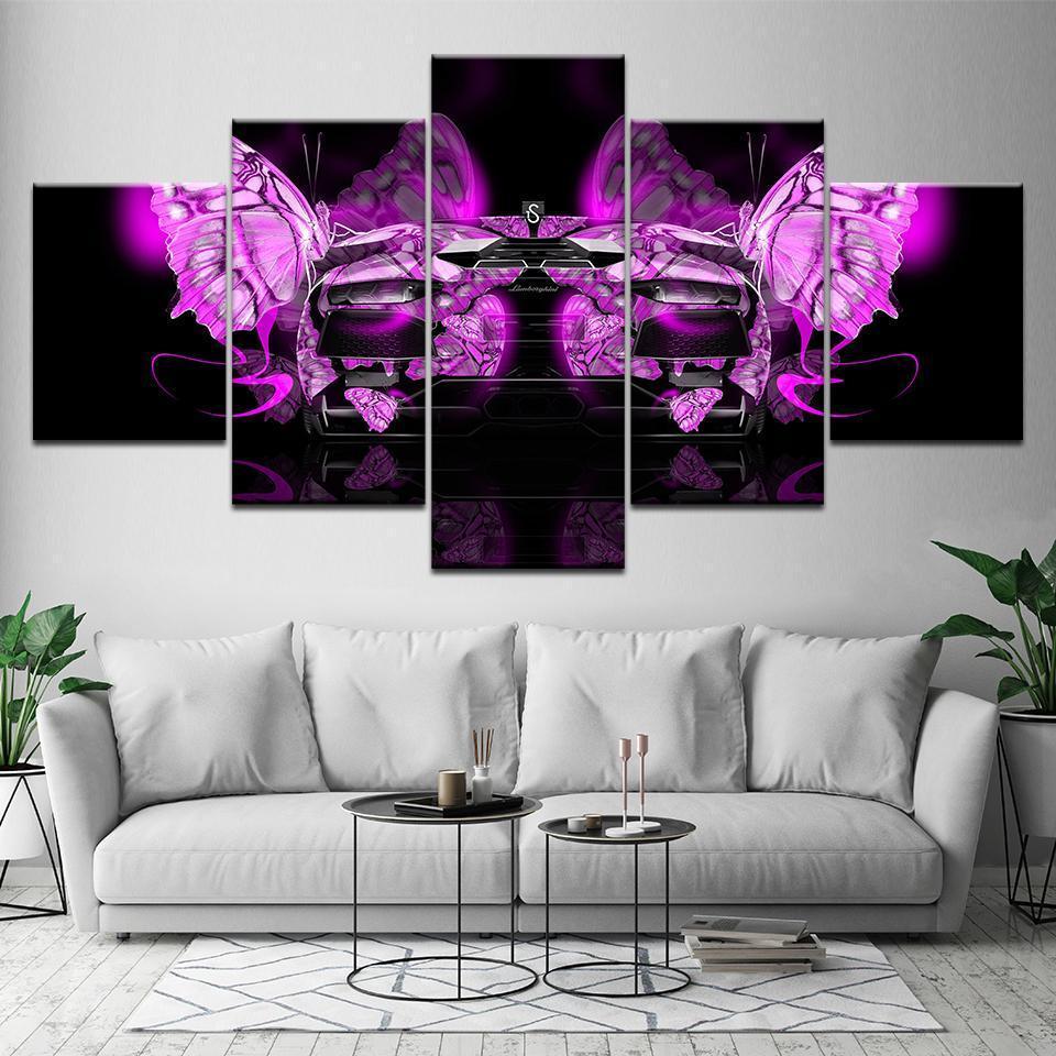 Pink Butterfly – Automative Canvas Wall Art